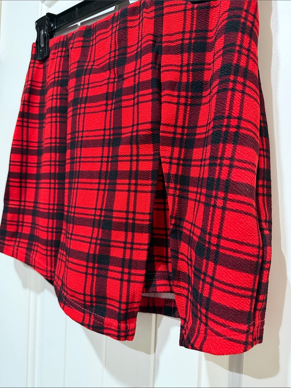 Red & Black Plaid Mini Skort Sz. Medium